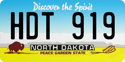ND license plate HDT919