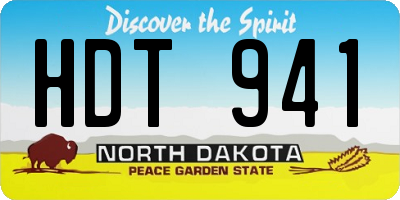 ND license plate HDT941