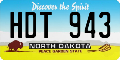 ND license plate HDT943