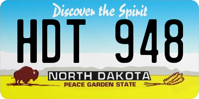 ND license plate HDT948