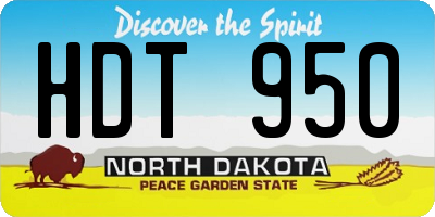 ND license plate HDT950