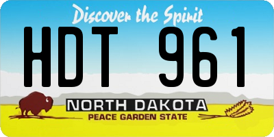ND license plate HDT961