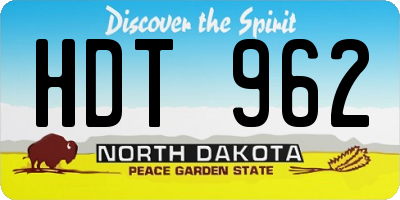 ND license plate HDT962