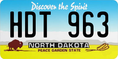 ND license plate HDT963