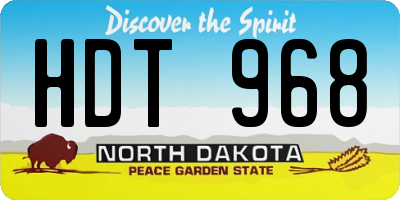 ND license plate HDT968