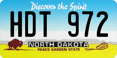 ND license plate HDT972