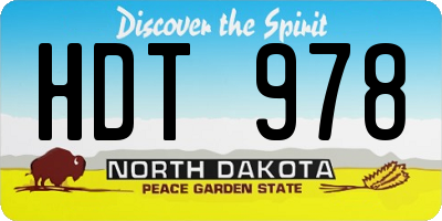 ND license plate HDT978