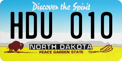 ND license plate HDU010