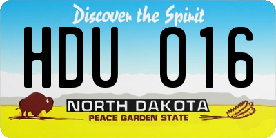 ND license plate HDU016