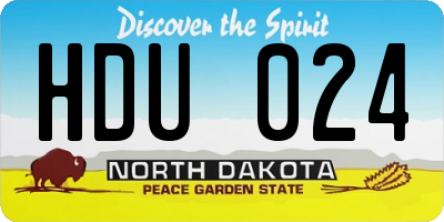 ND license plate HDU024