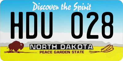 ND license plate HDU028