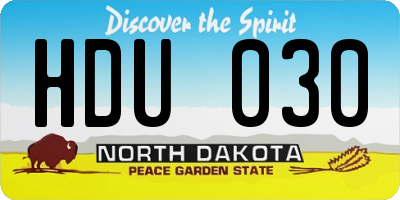 ND license plate HDU030