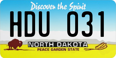 ND license plate HDU031