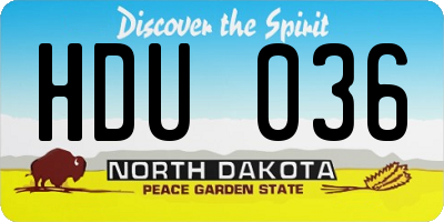 ND license plate HDU036