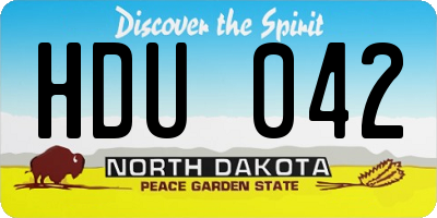 ND license plate HDU042