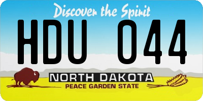 ND license plate HDU044