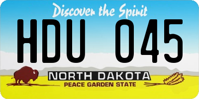 ND license plate HDU045