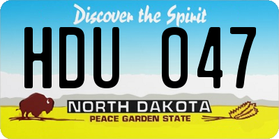 ND license plate HDU047