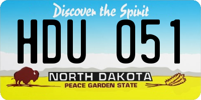 ND license plate HDU051