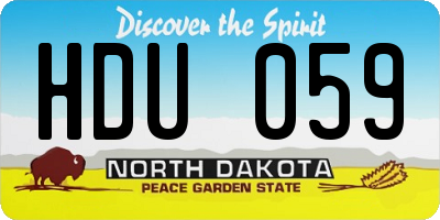 ND license plate HDU059