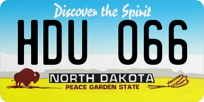 ND license plate HDU066