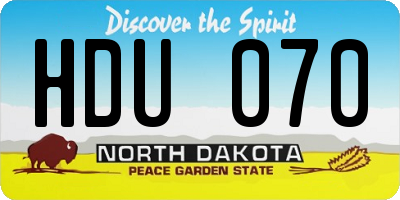 ND license plate HDU070