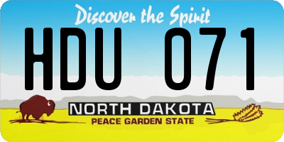 ND license plate HDU071