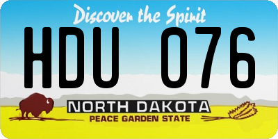 ND license plate HDU076
