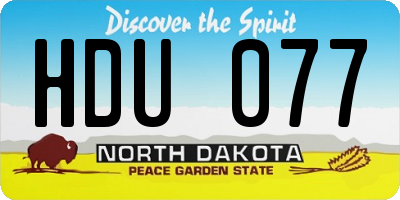 ND license plate HDU077