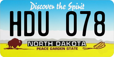 ND license plate HDU078