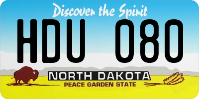 ND license plate HDU080