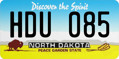 ND license plate HDU085