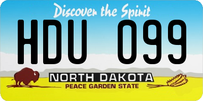 ND license plate HDU099