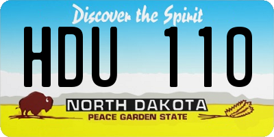 ND license plate HDU110