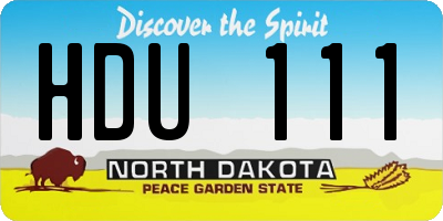 ND license plate HDU111