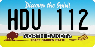 ND license plate HDU112