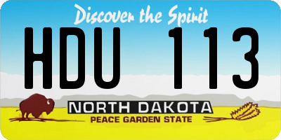 ND license plate HDU113