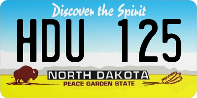 ND license plate HDU125
