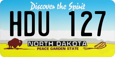 ND license plate HDU127