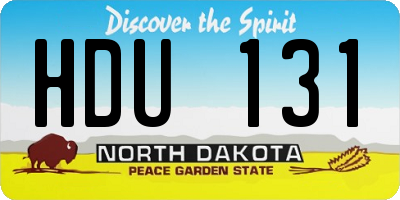 ND license plate HDU131
