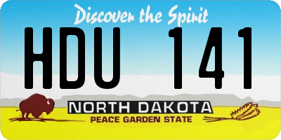 ND license plate HDU141