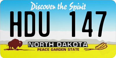 ND license plate HDU147