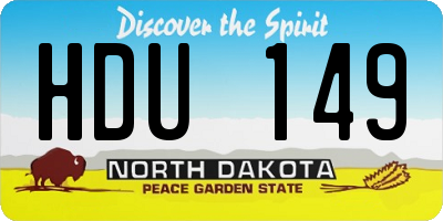 ND license plate HDU149