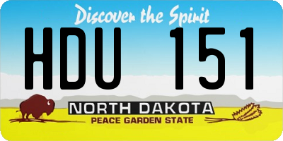 ND license plate HDU151