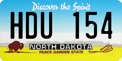ND license plate HDU154