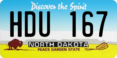 ND license plate HDU167