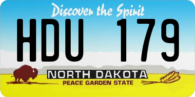 ND license plate HDU179