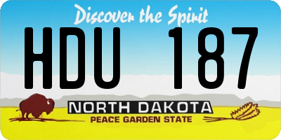 ND license plate HDU187