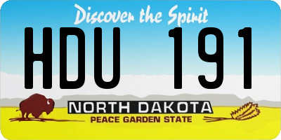 ND license plate HDU191
