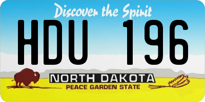 ND license plate HDU196